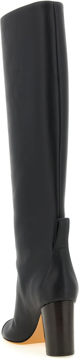 ODISSI Black Calfskin Over The Knee