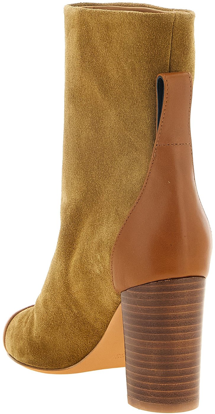 ODISSI Beige Calfskin Ankle Boots
