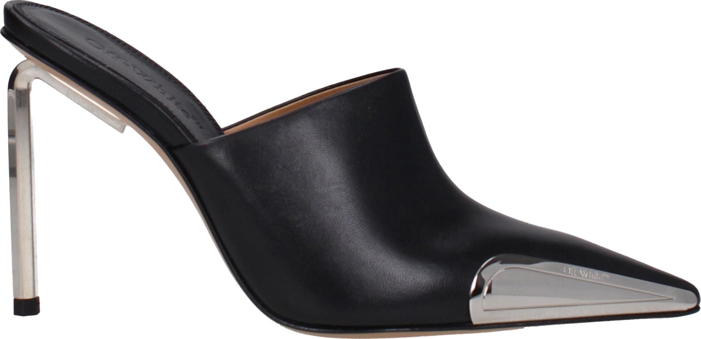 Off-White Black Leather High Heel Pumps