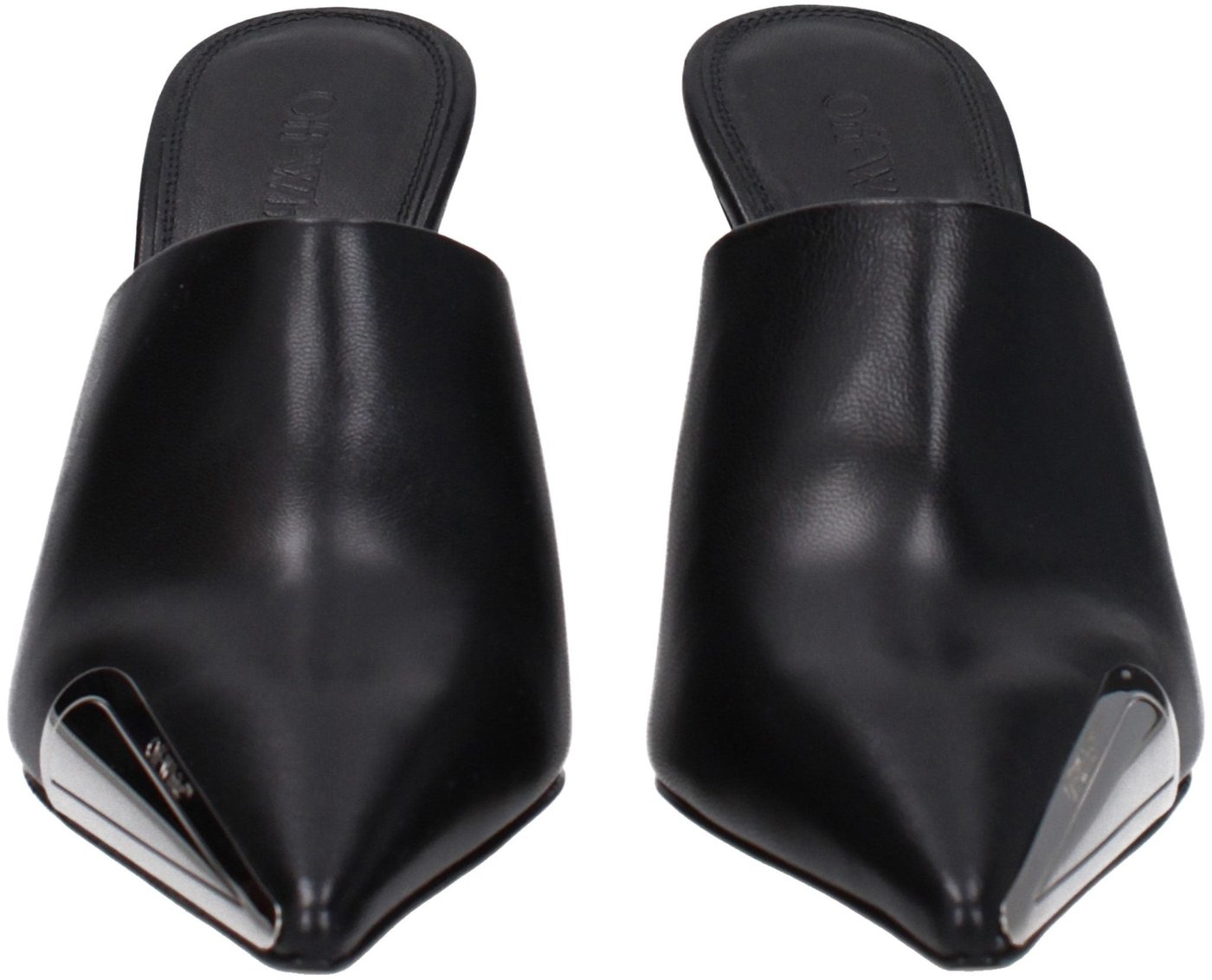 Off-White Black Leather High Heel Pumps