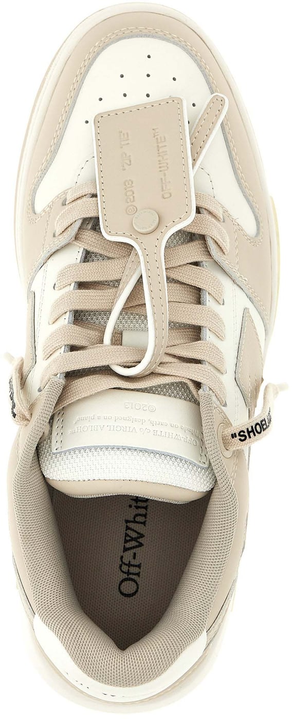 Off-White Beige Calfskin Low Top Sneakers