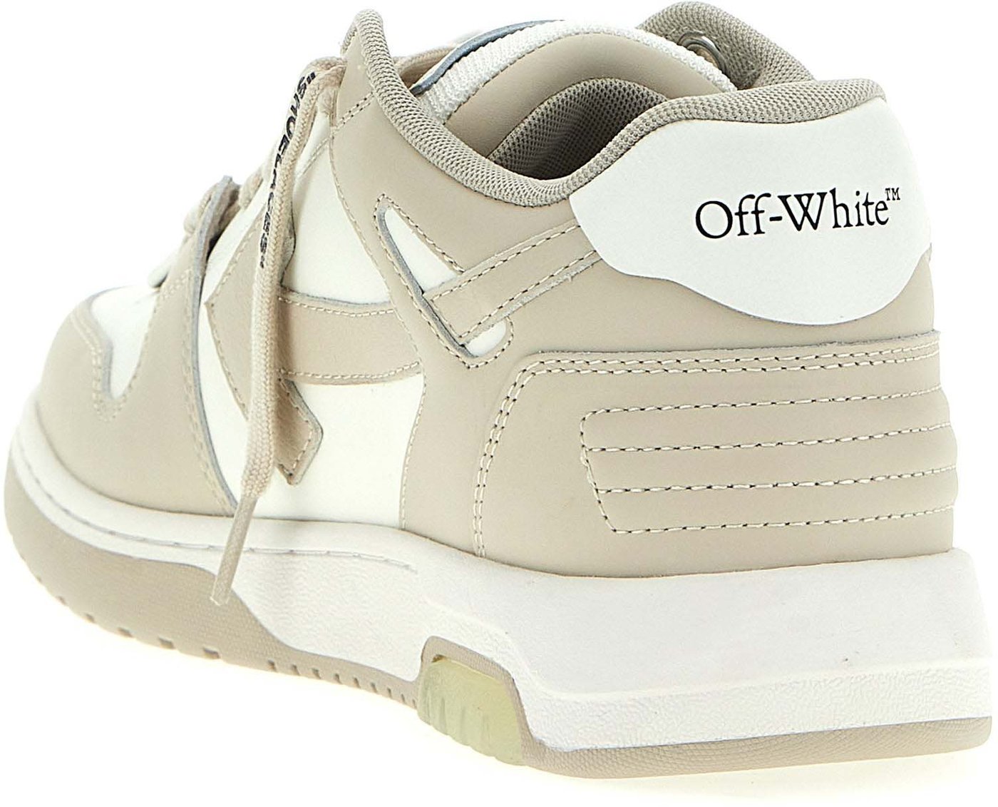 Off-White Beige Calfskin Low Top Sneakers