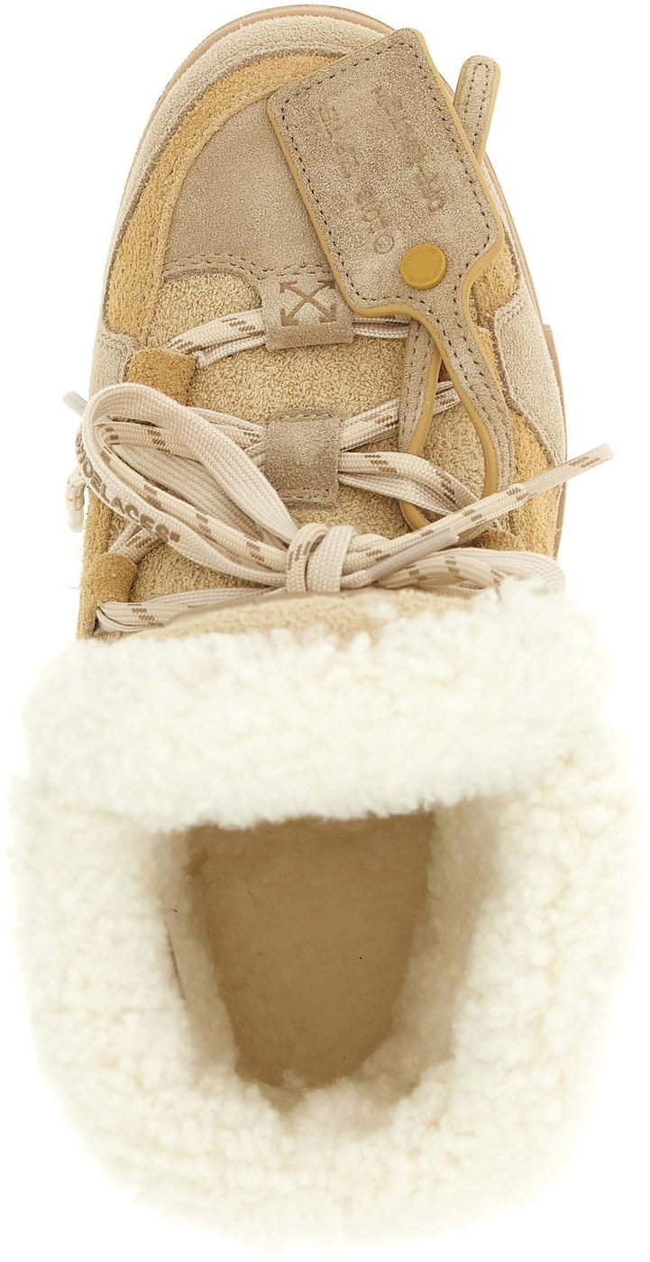 Off-White Beige Calfskin Ankle Boots