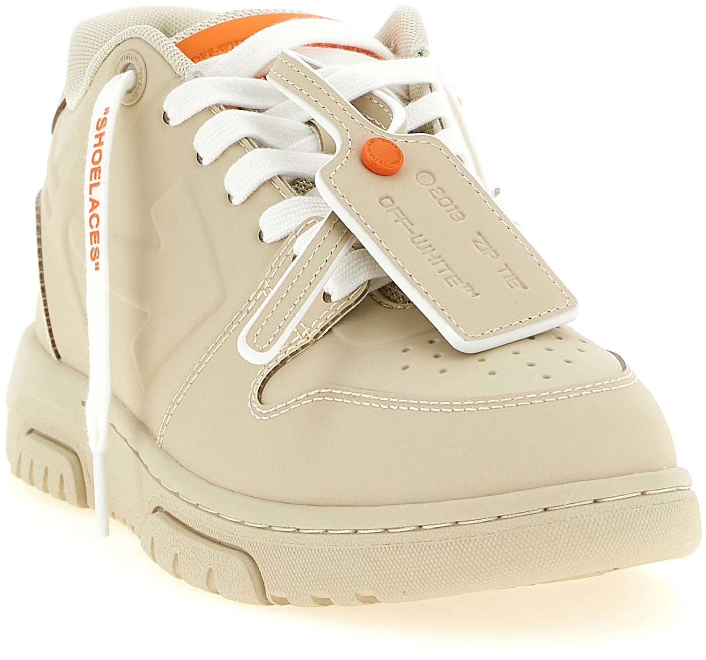 Off-White Beige Plastic Athletic Sneakers
