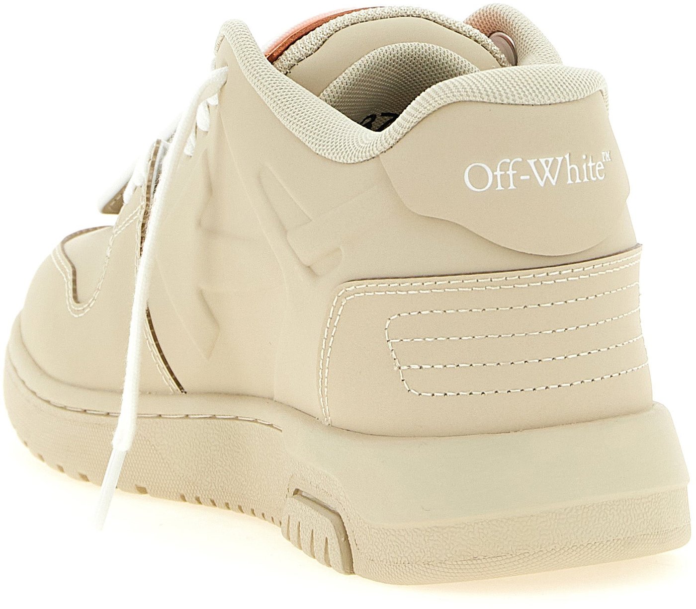 Off-White Beige Plastic Athletic Sneakers