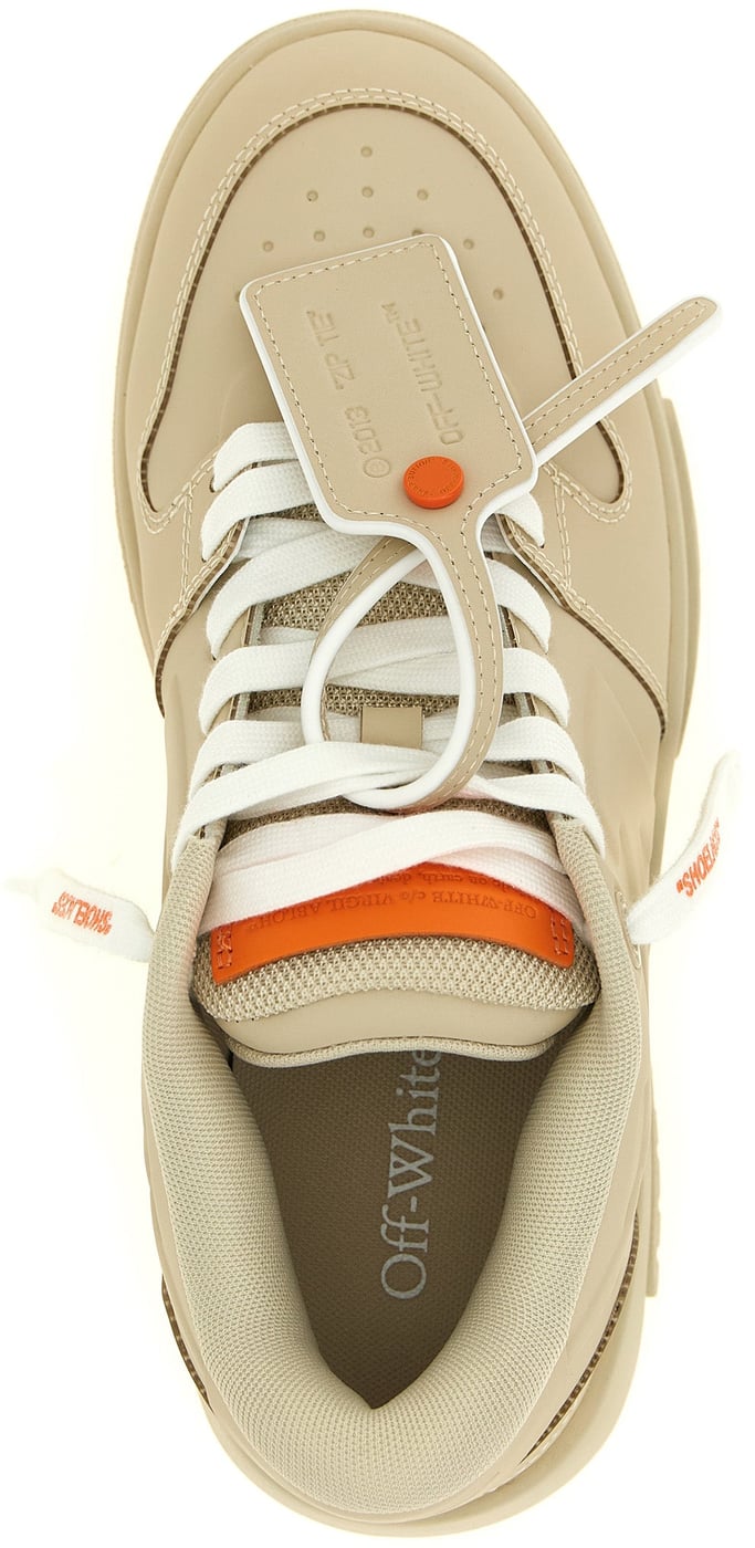 Off-White Beige Plastic Athletic Sneakers