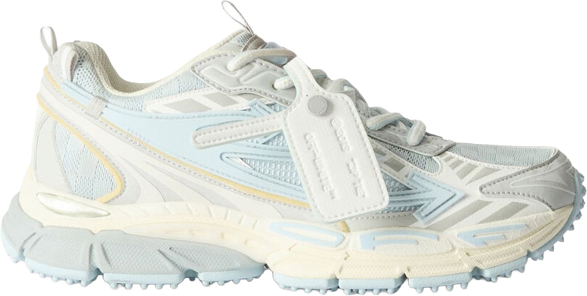 Dames Be Right Back sneaker crèmewit met neonblauw