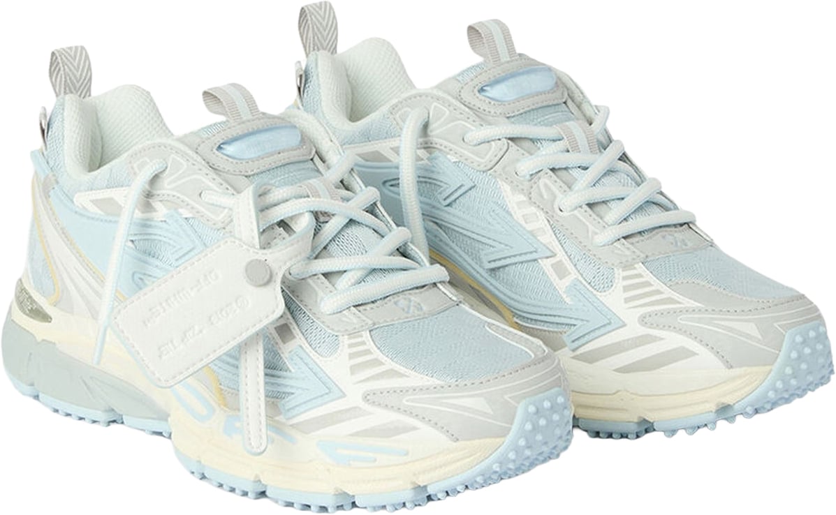 Dames Be Right Back sneaker crèmewit met neonblauw