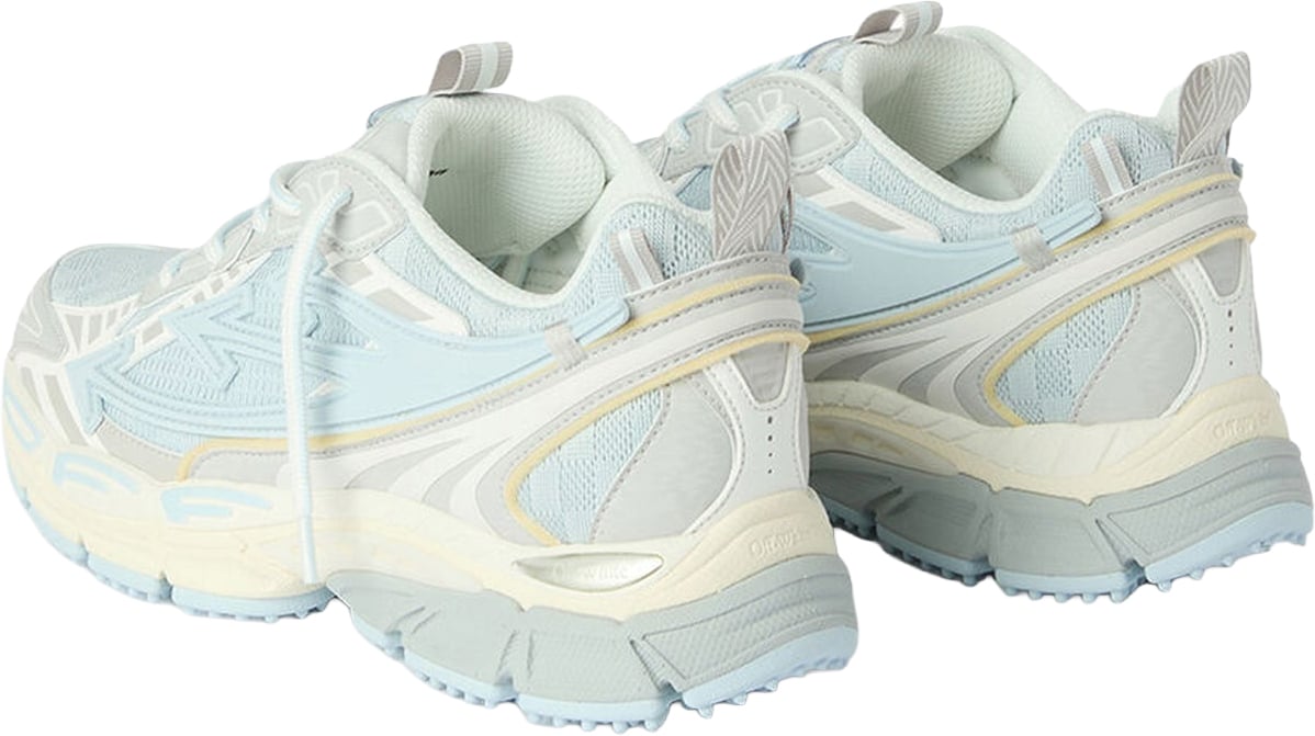 Dames Be Right Back sneaker crèmewit met neonblauw