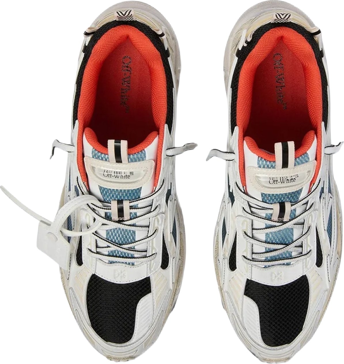 Heren Be Right Back Worn Out sneaker neonblauw met wit