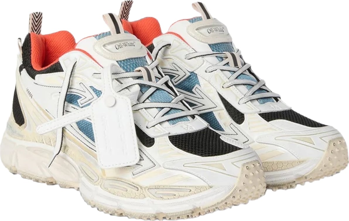 Heren Be Right Back Worn Out sneaker neonblauw met wit