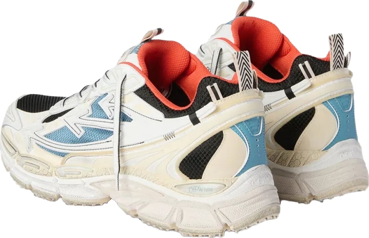 Heren Be Right Back Worn Out sneaker neonblauw met wit