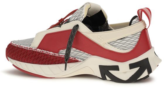 Off-White Red Polyester Athletic Sneakers