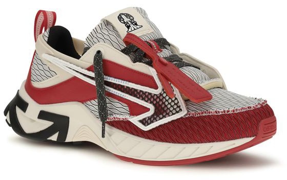Off-White Red Polyester Athletic Sneakers