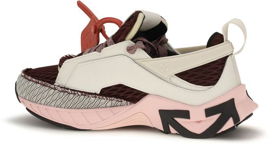 Off-White Multicolor Polyester Athletic Sneakers