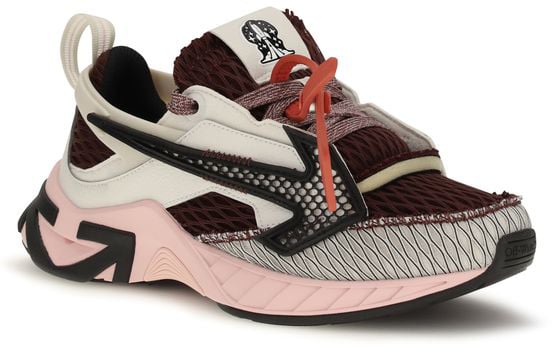 Off-White Multicolor Polyester Athletic Sneakers