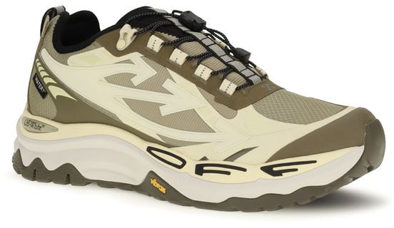 Off-White Bicolor Polyester Athletic Sneakers