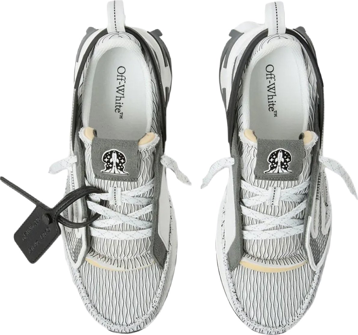 Heren Space Memo sneaker in wit en zwart