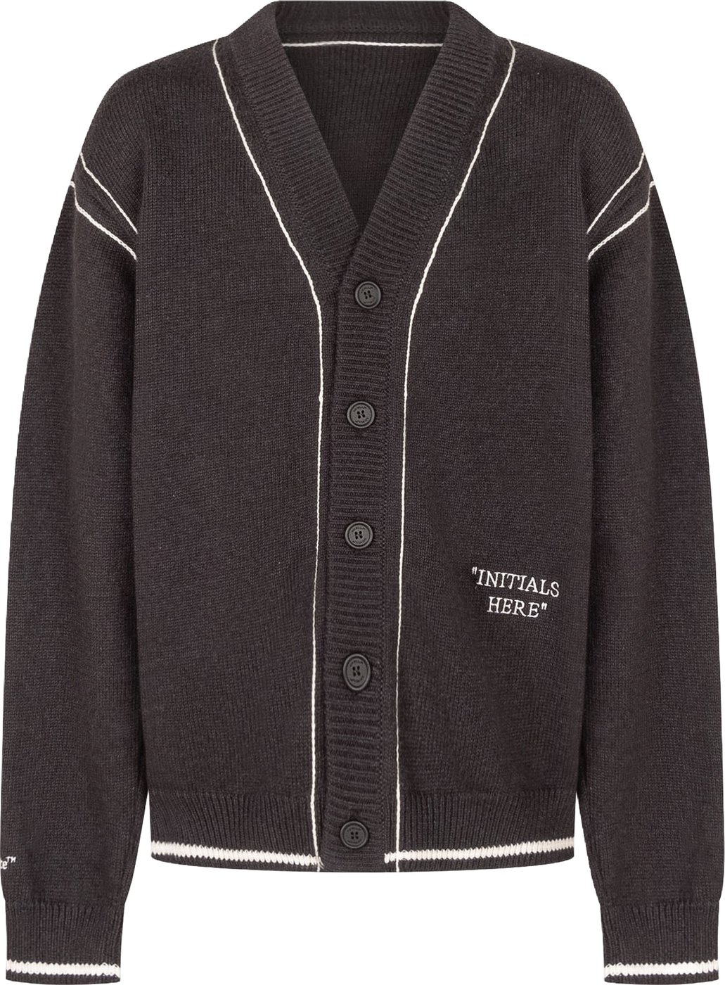 Cardigan in Maglia con Profili a Contrasto