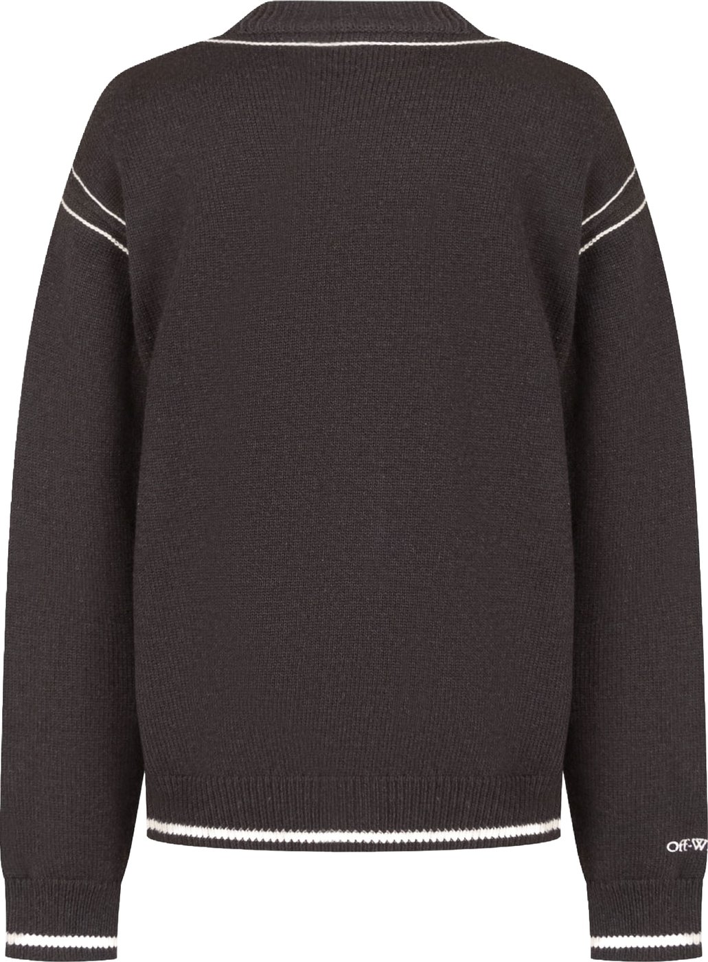 Cardigan in Maglia con Profili a Contrasto