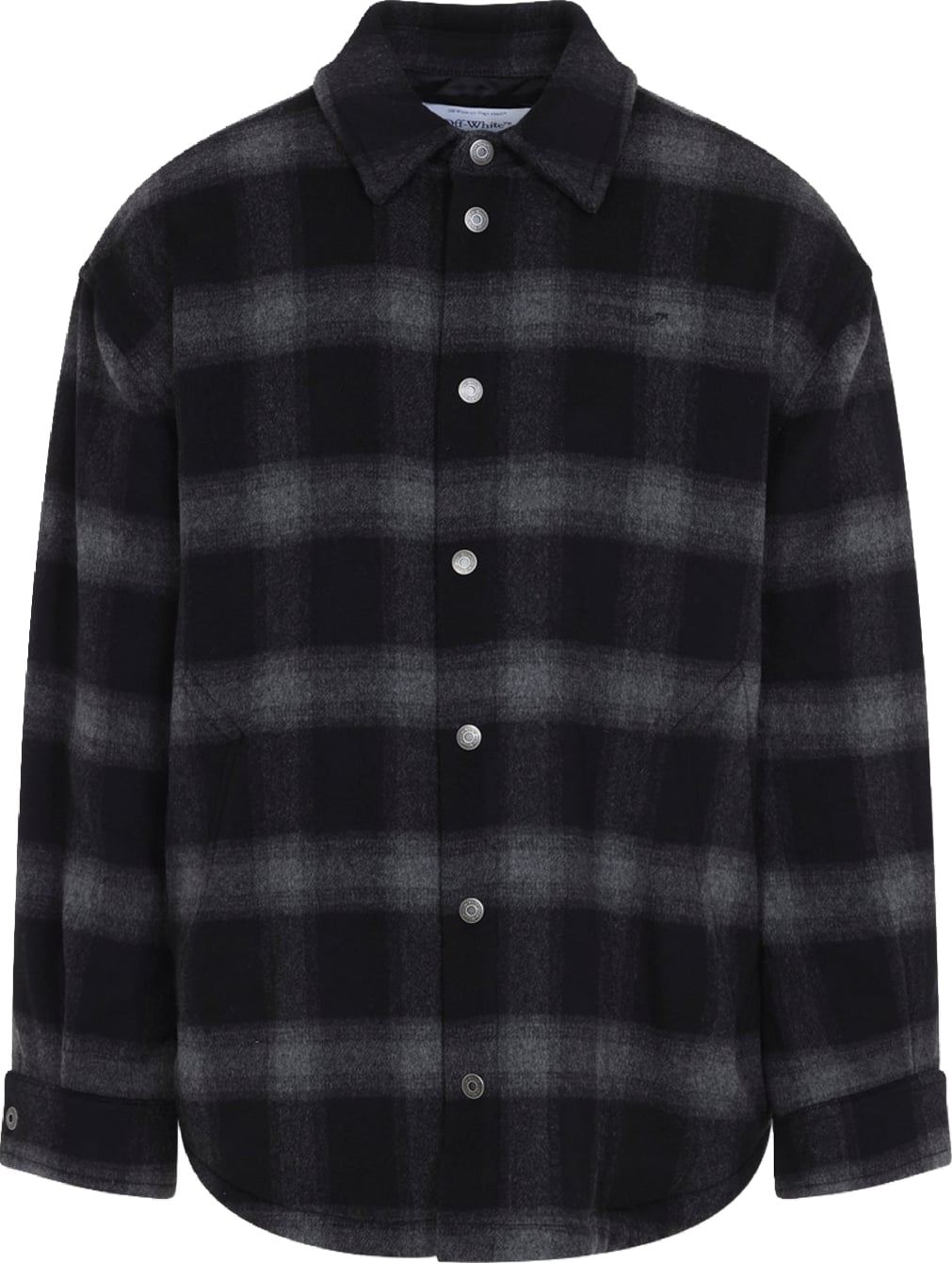 Off-White Flannel Wool Overshirt Padded Coat