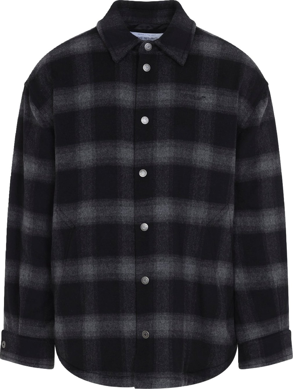 Off-White Flannel Wool Overshirt Padded Coat