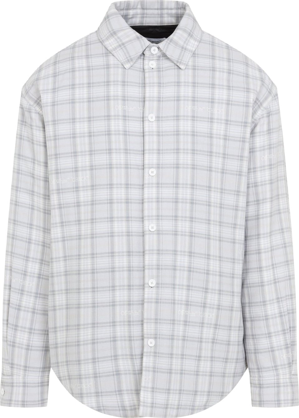 Off-White Flannel Wool Overshirt Padded Coat