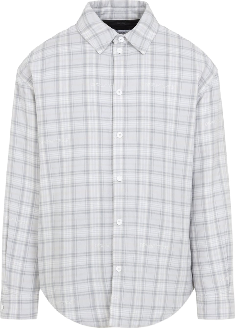 Off-White Flannel Wool Overshirt Padded Coat