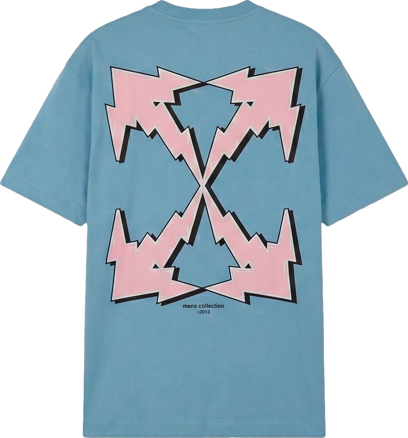 Blue casual cotton T-shirt with logo