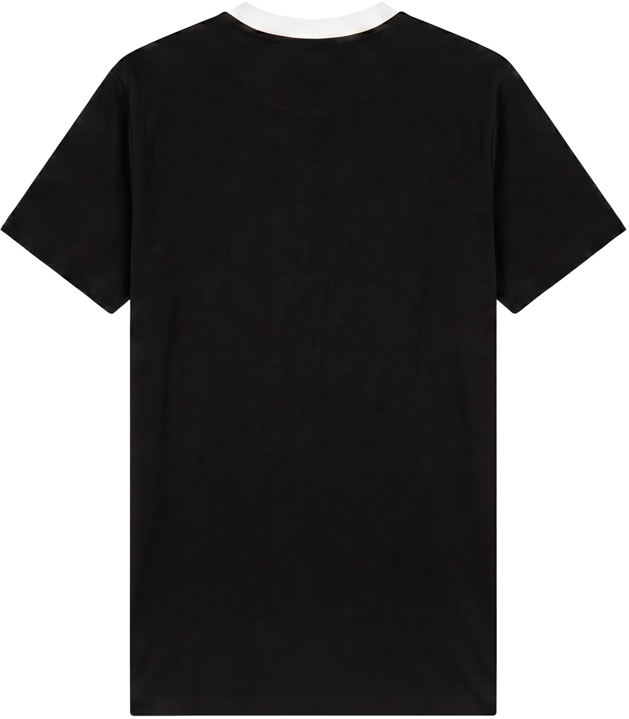 Black cotton T-shirt with stylized detail