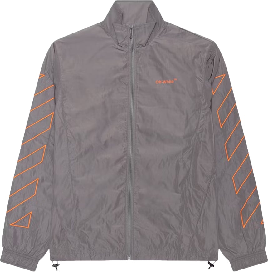 Off-White Diagonal Outline Track Jacket (Grijs/Oranje)