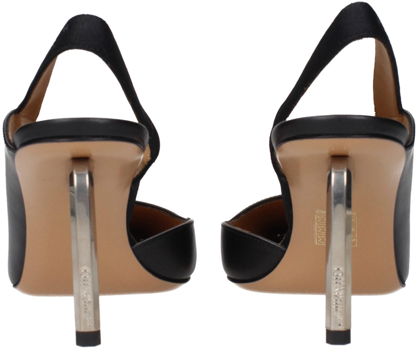Off-White Black Leather High Heel Pumps