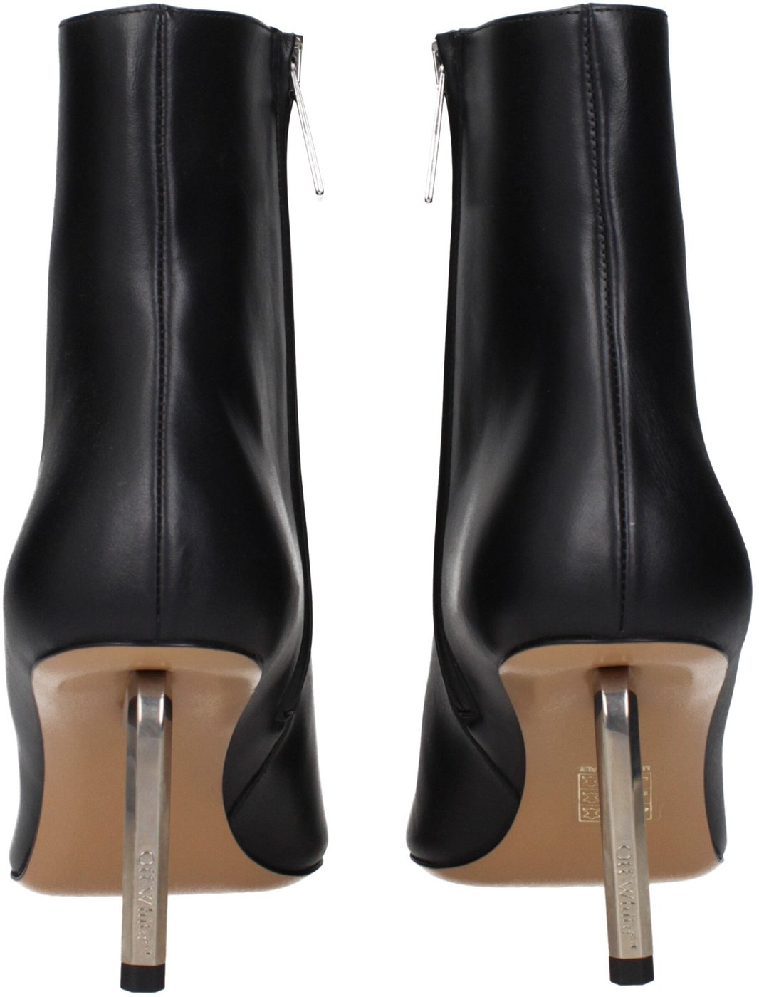 Off-White Black Leather Ankle Boots
