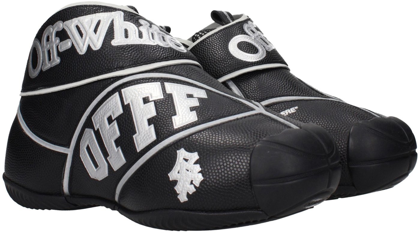 Off-White Black Leather High Top Sneakers