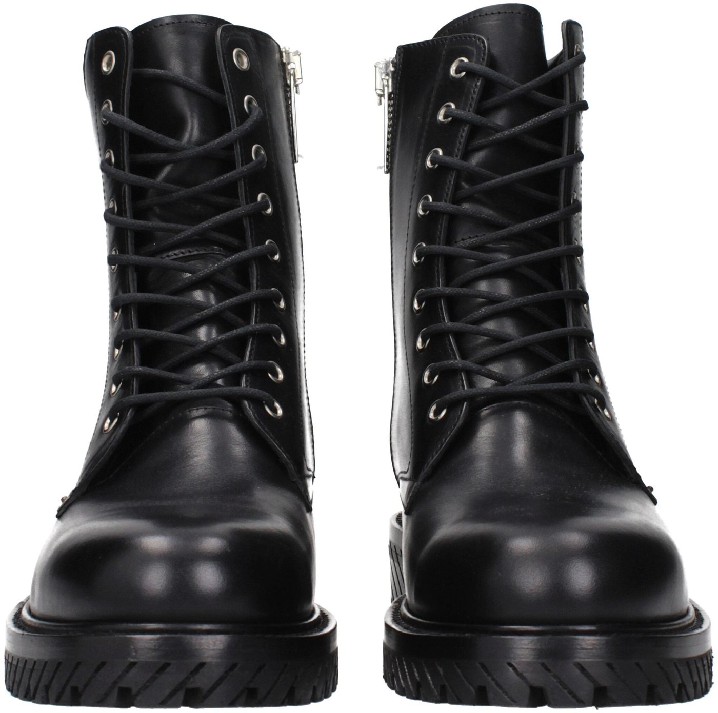 Off-White Black Leather Ankle Boots