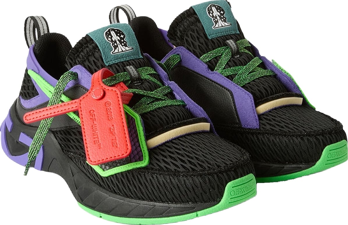 Heren Space Memo sneaker zwart met paars