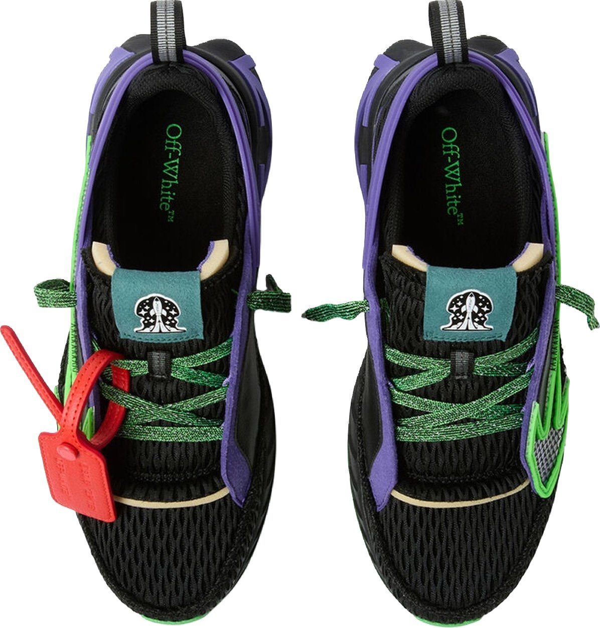 Heren Space Memo sneaker zwart met paars