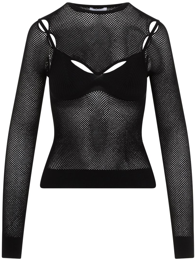 Off White Net Arrow Bralette Top
