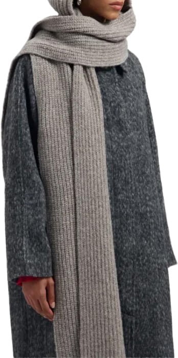wool hooded scarf chochlate chip