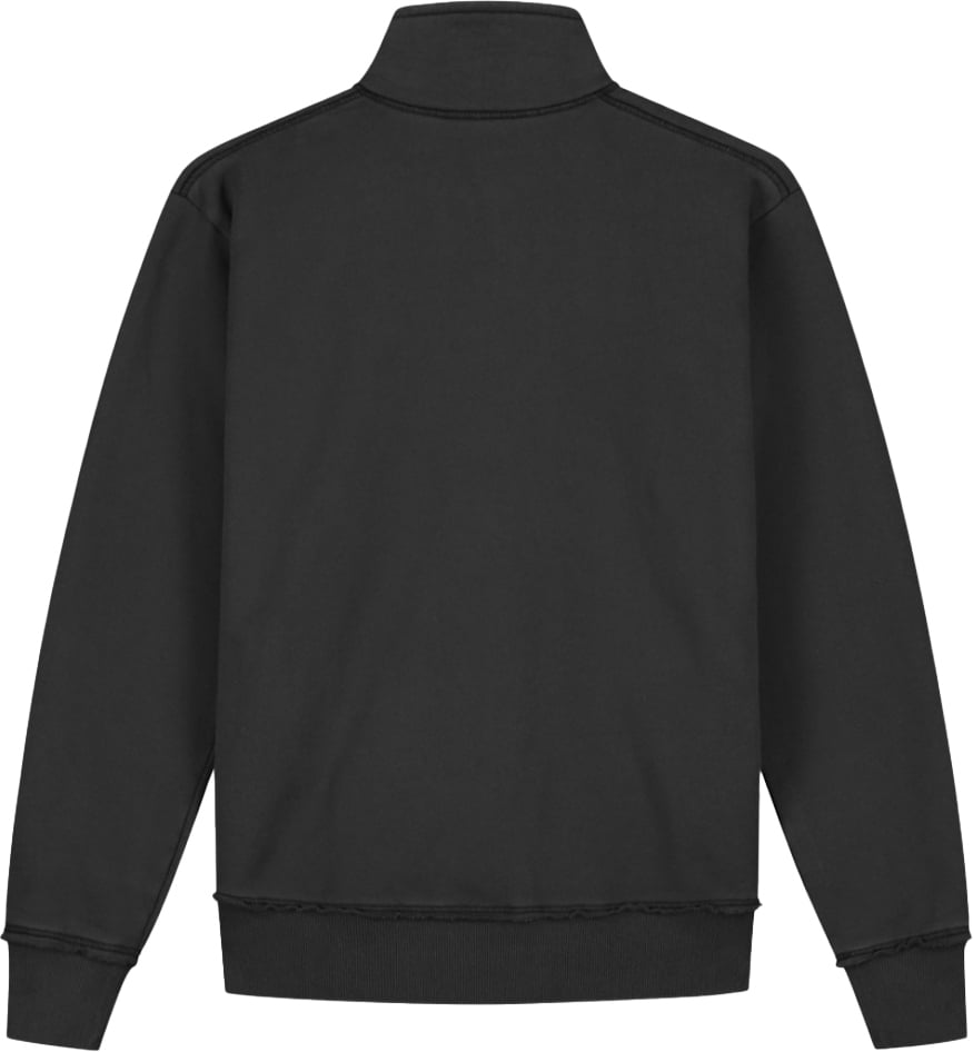 short zip sweater grey