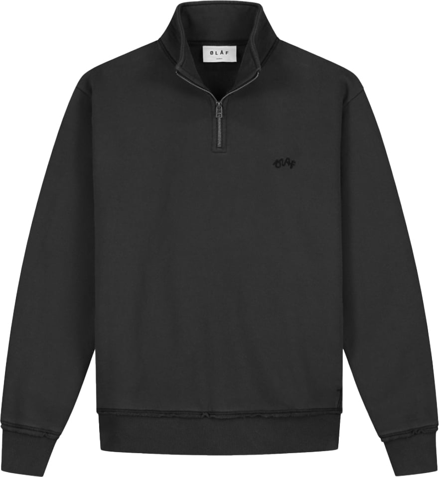 short zip sweater grey