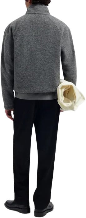 wool fleece zip jacket grey