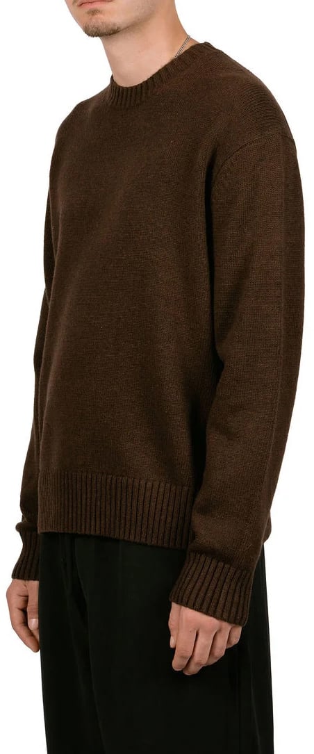 essential knitted crewneck chocolat