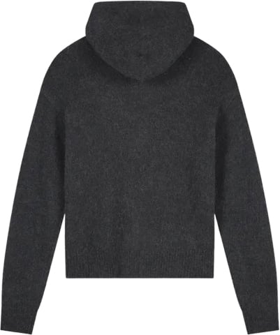 zip knitted hoodie charcoal