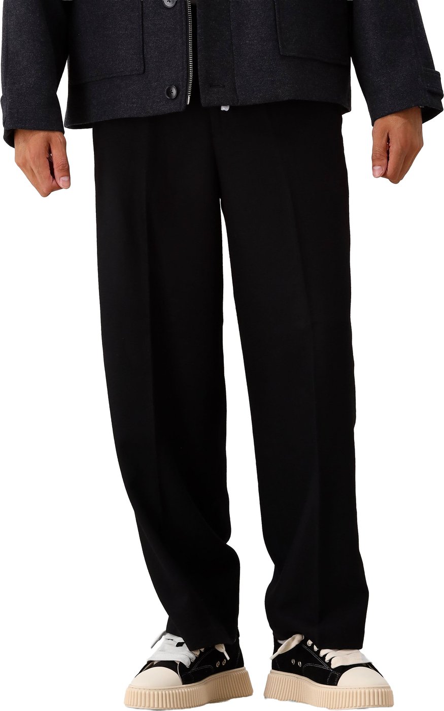Olaf Pantalon Zwart Wool Barrel