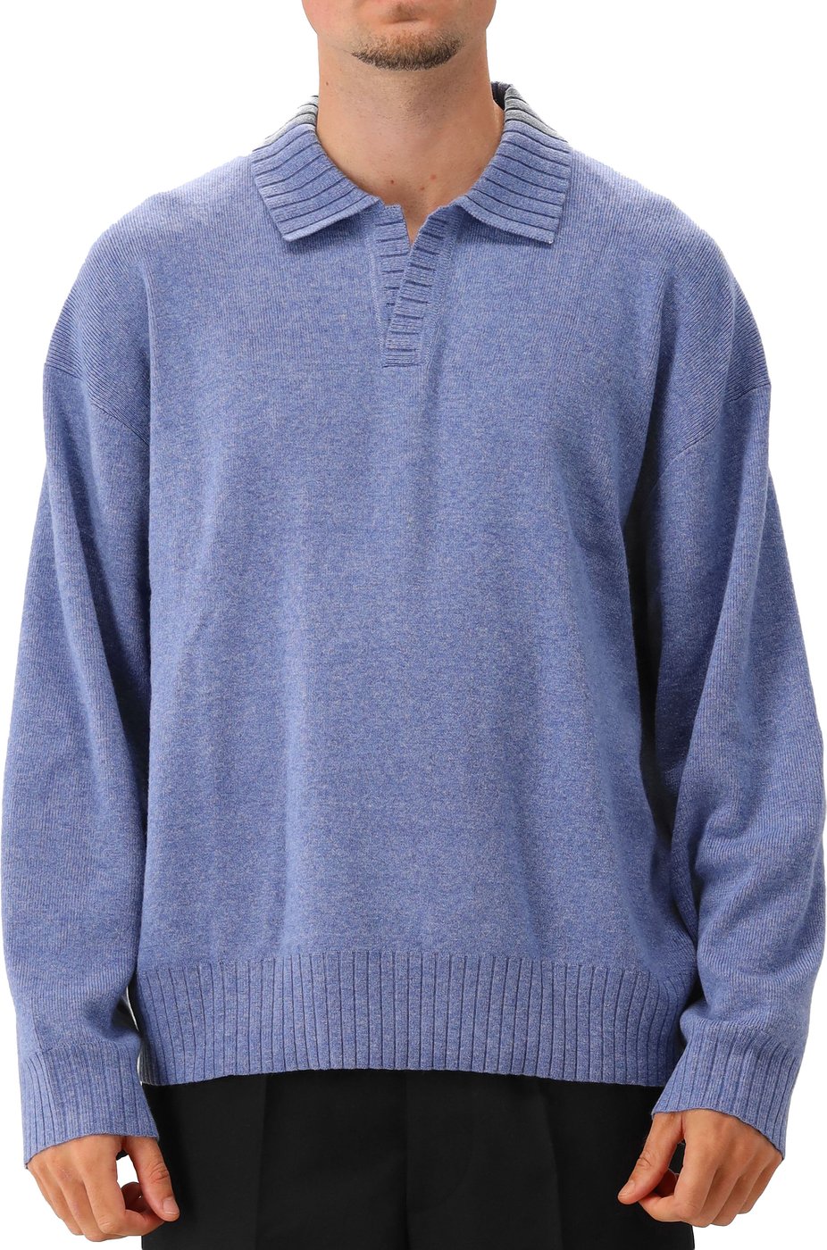 Olaf Gebreide Trui Blauw Essential Knitted