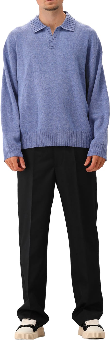 Olaf Gebreide Trui Blauw Essential Knitted