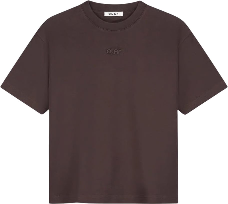 retro logo boxy tee chocolate plum