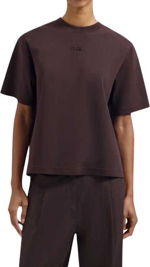retro logo boxy tee chocolate plum