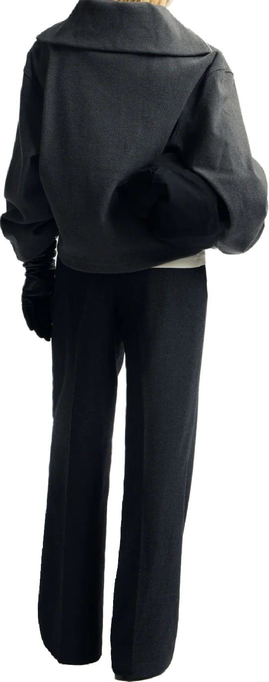 Olaf - Half zip rib sweat - W270200 - Charcoal